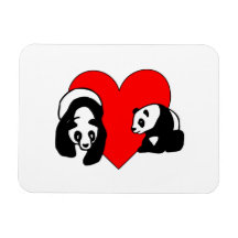 Ours panda magnets rectangulaires
