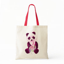 Ours panda rose de ruban sacs