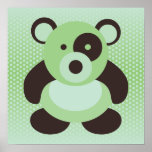 Ours panda vert en bon état de bébé poster