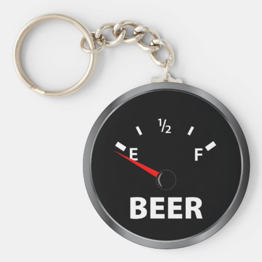 Out of Beer Fuel Gauge Keychain