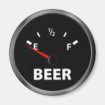 Out of Beer Fuel Gauge Refrigerator Magnet