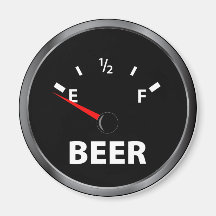 Out of Beer Fuel Gauge Refrigerator Magnet