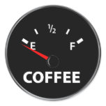 Out of Coffee Fuel Gauge Round Sticker
