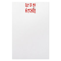 Out of My Kitchen Snappy Cooking Saying Customized Stationery