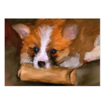 Out of Paper Corgi Dog ACEO Art Trading Cards Business Card