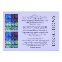 'Out Of Town Guest DIRECTIONS' Card (small rec) Personalized Invite