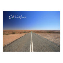 Outback Road Travel Agent - Gift Certificate Business Cards
