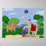 Outcast Circus Elephant Cartoon Poster Print
