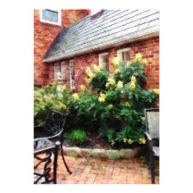 Outdoor Cafe With Hydrangea Custom Announcements