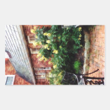 Outdoor Cafe With Hydrangea Stickers