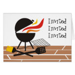 outdoor deck charcoal BBQ grilling invitations cards