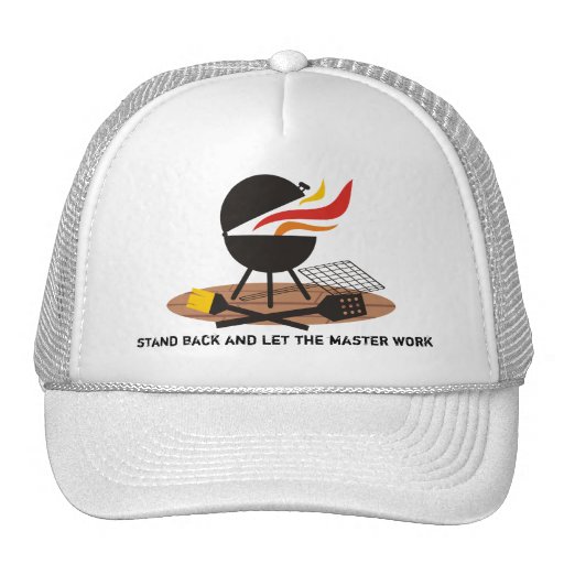outdoor deck charcoal BBQ grilling t-shirt apro... Trucker Hats