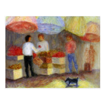 Outdoor Market, Postcard