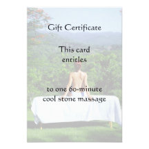 Outdoor Massage Gift Certificate Invitations