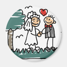 Outdoor Wedding Outside Nature Green Wedding Fridge Magnet