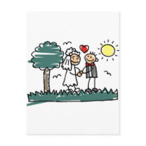 Outdoor Wedding Outside Nature Green Wedding Postcards