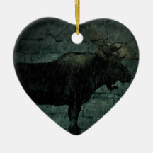 Outdoors Bull Moose in The Rain Ornaments