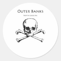 Outer Banks Jolly Roger Round Stickers