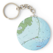 Outer Banks Map Key Chains