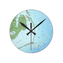 Outer Banks Map Wall Clock