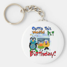 Outer Space 1st Birthday Tshirts and Gifts Key Chains