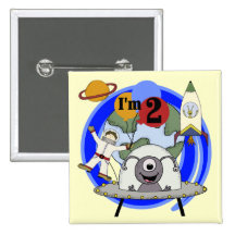 Outer Space 2nd Birthday T-shirts and Gifts Pin