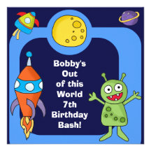 Outer Space Customized Birthday Invites