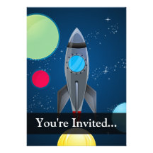 Outer Space Rocket Ship Custom Announcements