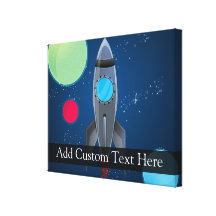 Outer Space Rocket Ship Gallery Wrap Canvas