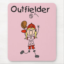 Outfielder-Girl Baseball Tshirts and Gifts Mouse Pad