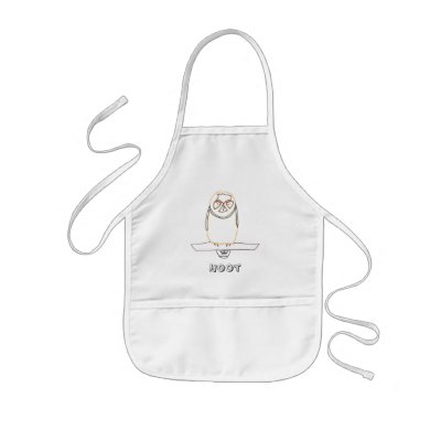 Outline art drawing, Hoot Owl Colouring Aprons by Cherylsart