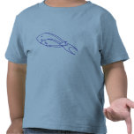 Outline art, drawing of two fish colour in shirts
