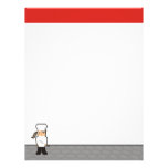 Outline girl chef whisk menu recipe letterhead