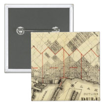 Outline Map of Duluth and Suburbs Pinback Buttons