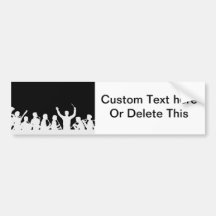 Outline of conductor and band white on black bumper stickers