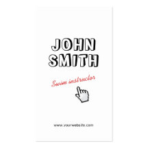 Outline Text Swim Instructor Business Card