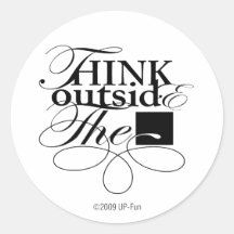 Outside the Box Black Logo Round Sticker
