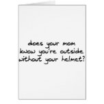 Outside without your helmet card