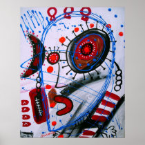 OUTSIDER BRUT ART THINKER BY PRISARTS POSTER