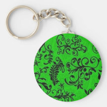 Outstanding green floral design key chains