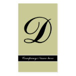 Outstanding monogram olive green black business cards