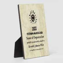 Outstanding Volunteer of the Year Award Display Plaque