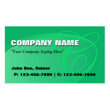 Oval Business Card/ Green