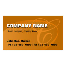 Oval Business Card/ Orange