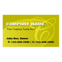Oval Business Card/ Yellow