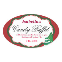 Oval Christmas tree Candy Buffet Sticker