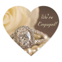 Oval Diamond Ring Engagement Envelope Seals Sticker