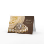 Oval Diamond Ring Engagement Party Invitation Card