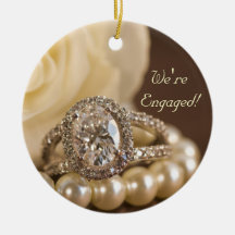Oval Diamond Ring Engagement Round Ornament