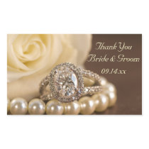 Oval Diamond Ring Wedding Thank You Stickers